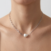 925 Sterling Silver Stud Diamond Pendant Necklace with Adjustable Length